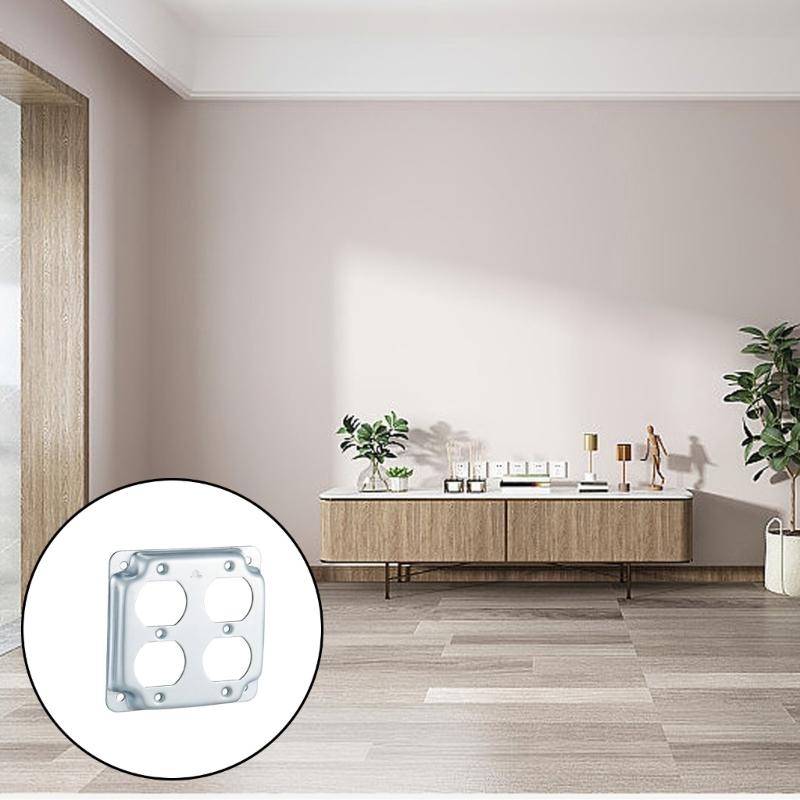 2Pcs Safety Electrical Box Covers Metal 4x4Inch Outlet Plates Zinc Alloy Childproof Easy Installation for Junctions Box