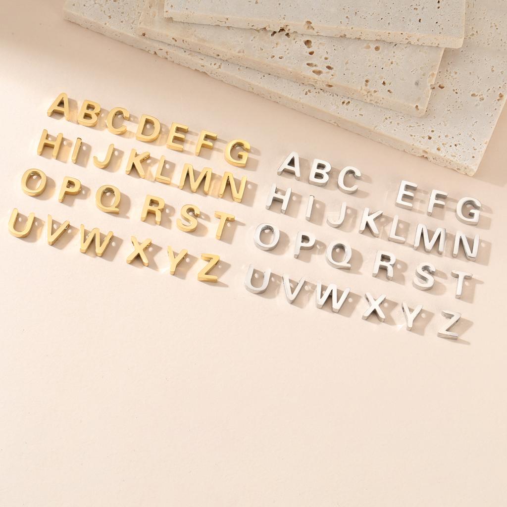 Name Initial Necklace A-Z 26 Letters Pendant Stainless Steel Jewelry Women Men Neck Choker Couple Friend Birthday New Year Gifts