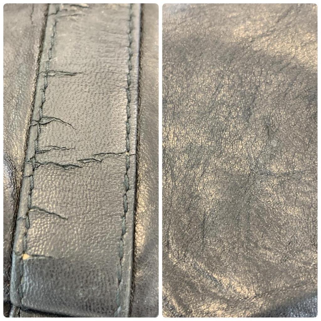 PRADA Handbag Shoulder Bag Shoulder Strap Tote Bag Nappa Leather Black Silver Hardware Logo Embossed Flap White Tag