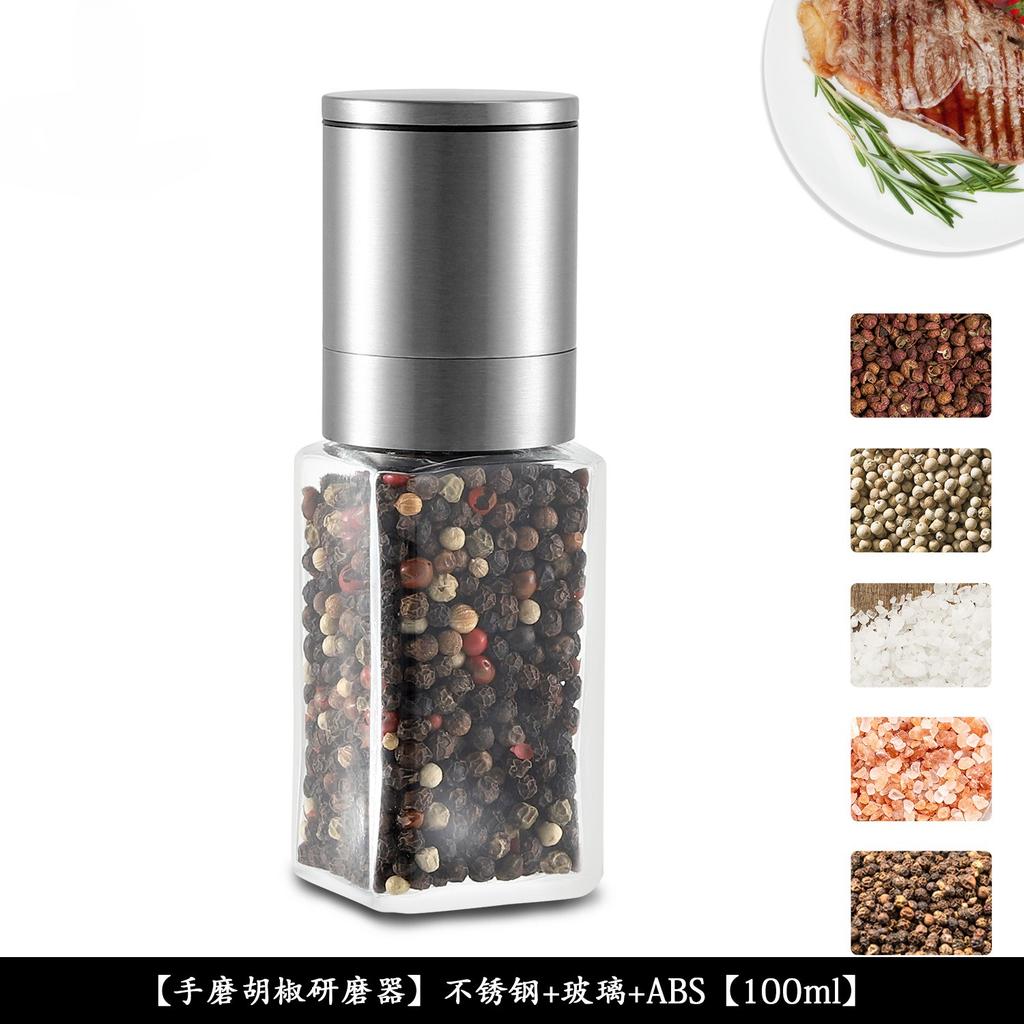 Pepper Salt Grinder,Pepper Mill for Kitchen,Stainless Steel Adjustable Coarseness Pepper Grinder Ceramic Rotor Salt Grinder