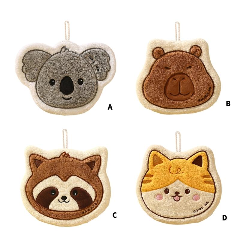 Animal Themed Kids Hand Towels Soft Absorbent Polyester Quick Drying for Kitchen and Bathroom