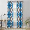 Bedroom Kitchen Curtain Geometric Figure Blue Grey Window Curtains Curtains for Living Room Decorative Items