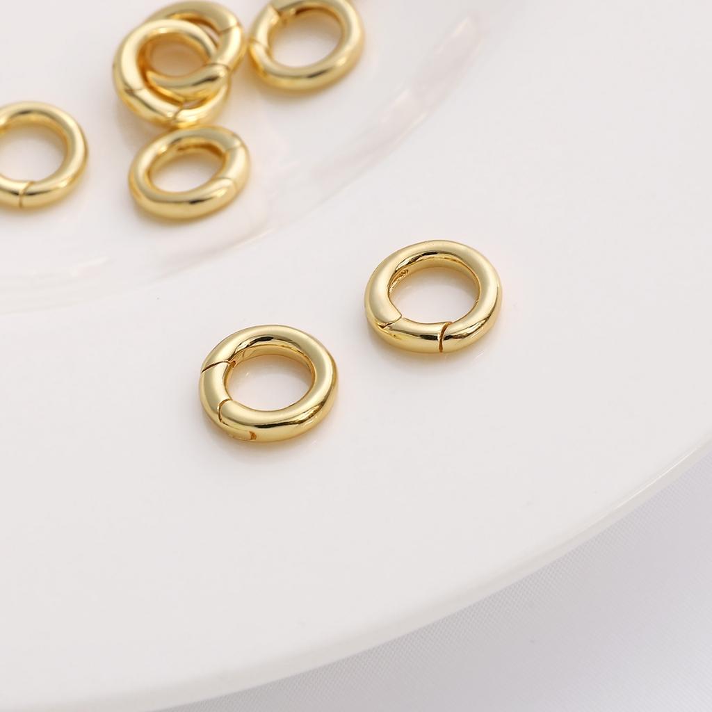 [13mm] Round Spring Buckle Gold-Plated Ring Buckle Jewelry Buckle Keychain DIY Handmade 1pc