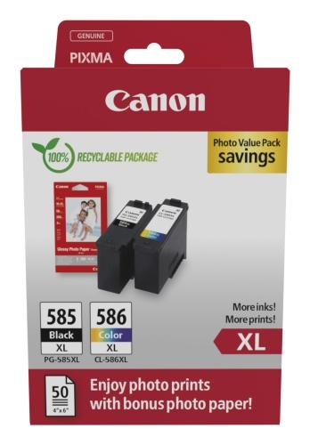 Canon Pg-585Xl/Cl-586Xl (6204C005) Foto-Wertpack Tintenpatronen-Multipack, Schwarz/CMY