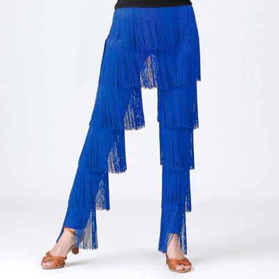 Women's Tassels Fringe Dance Pants Ballroom Latin Tango Salsa Dancing Pants