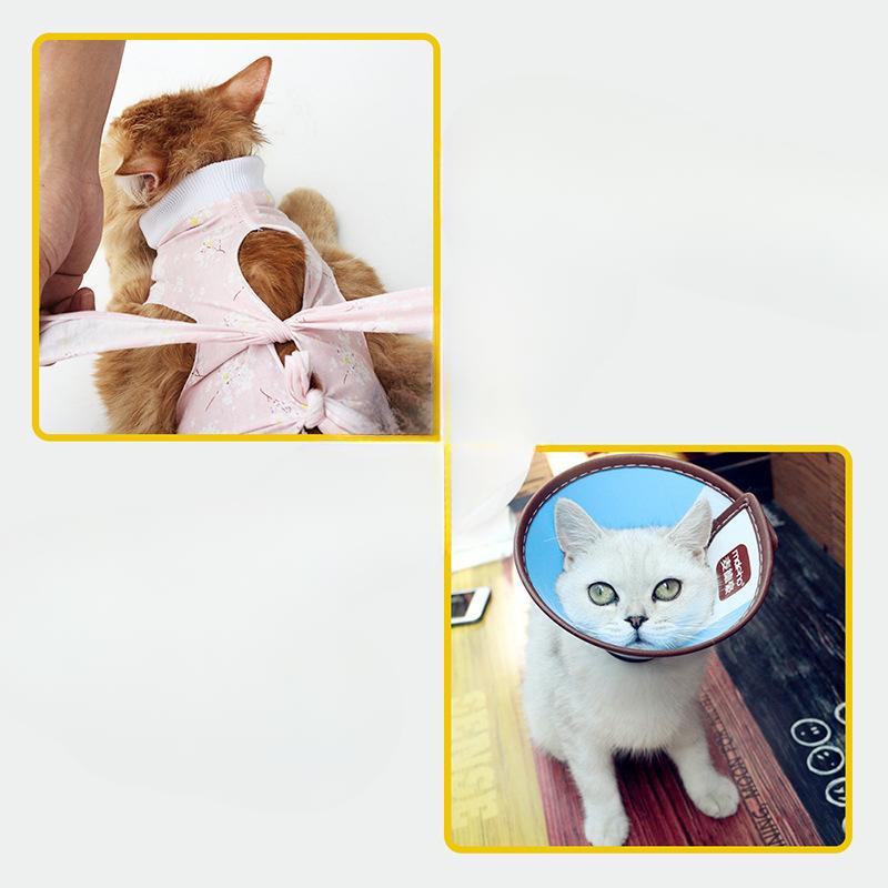 Nuovo Indumento Postoperatorio e per Sterilizzazione Gatto con Bretelle Sottili, Confortevole e Traspirante, Anti-leccamento e Antibatterico per Gatti Domestici