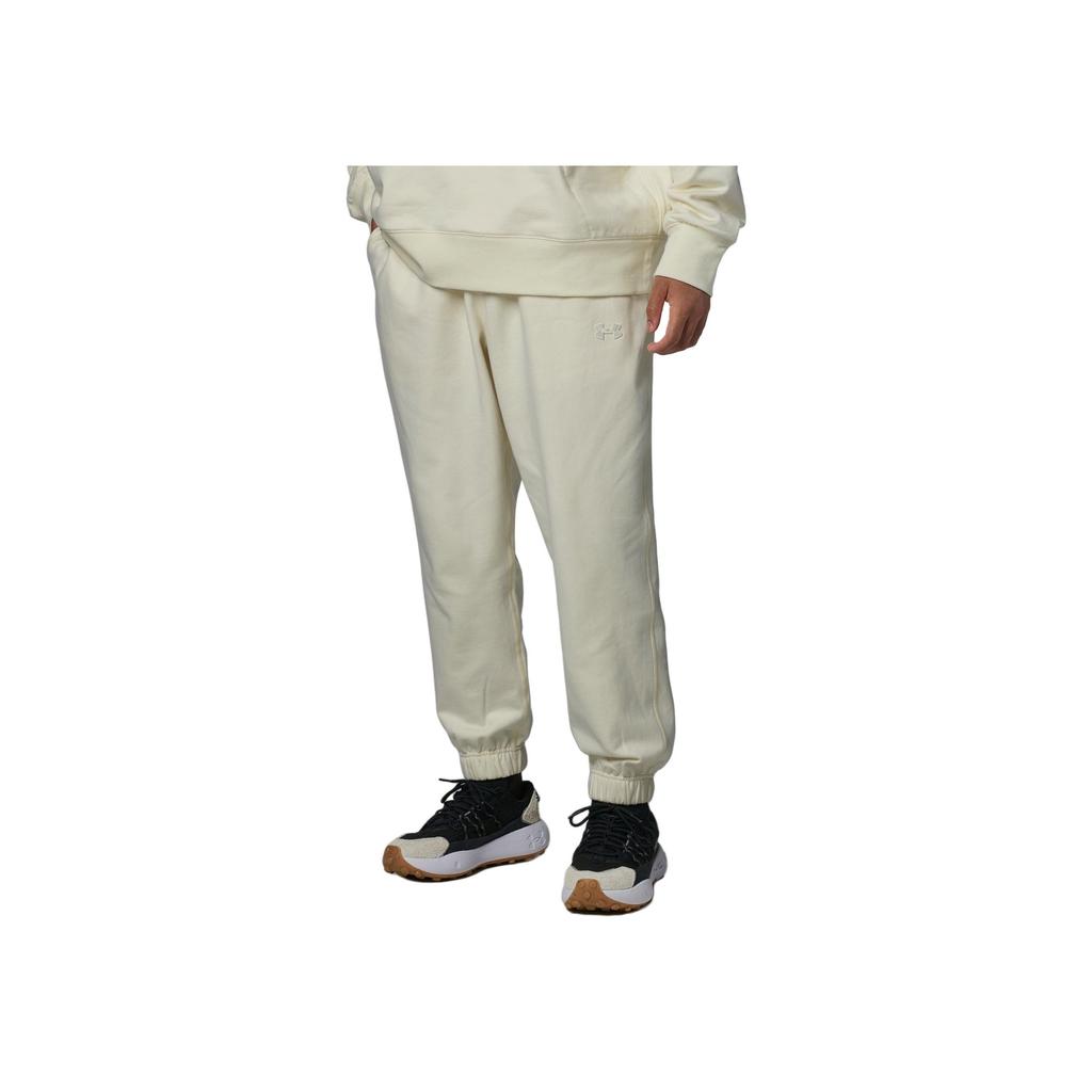Under Armour Solid Color Casual Training Mid-Rise Knitted Sports Pants Men Pants Beige 1387977-273