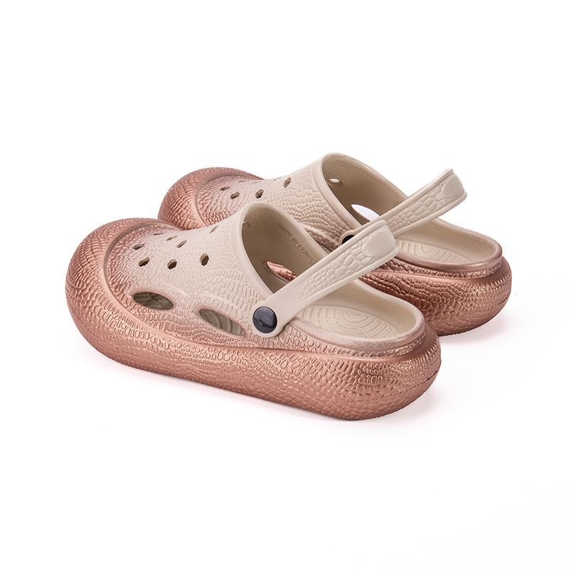 Hole shoes women's summer new gradual change non-slip deodorant beach shoes thick-soled outer wear seaside bag head sandals