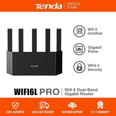 Router Inalámbrico Tenda 5G WiFi6L Pro AX1500 Wi-Fi 6 Doble Banda Gigabit Diseñado para Usuarios Domésticos 1500mbps