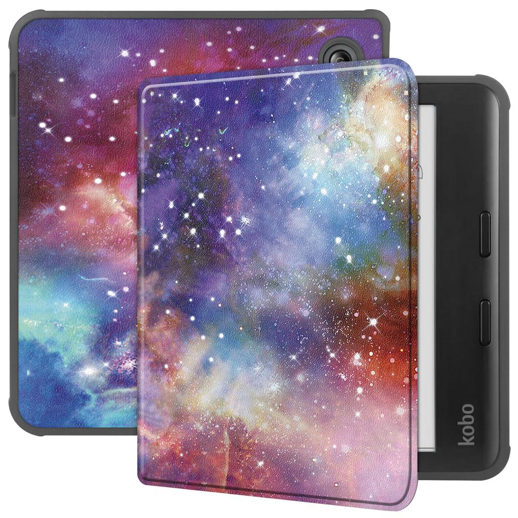 For Kobo Libra Colour Case Auto Sleep/Wake Pattern Printing E-Reader Cover