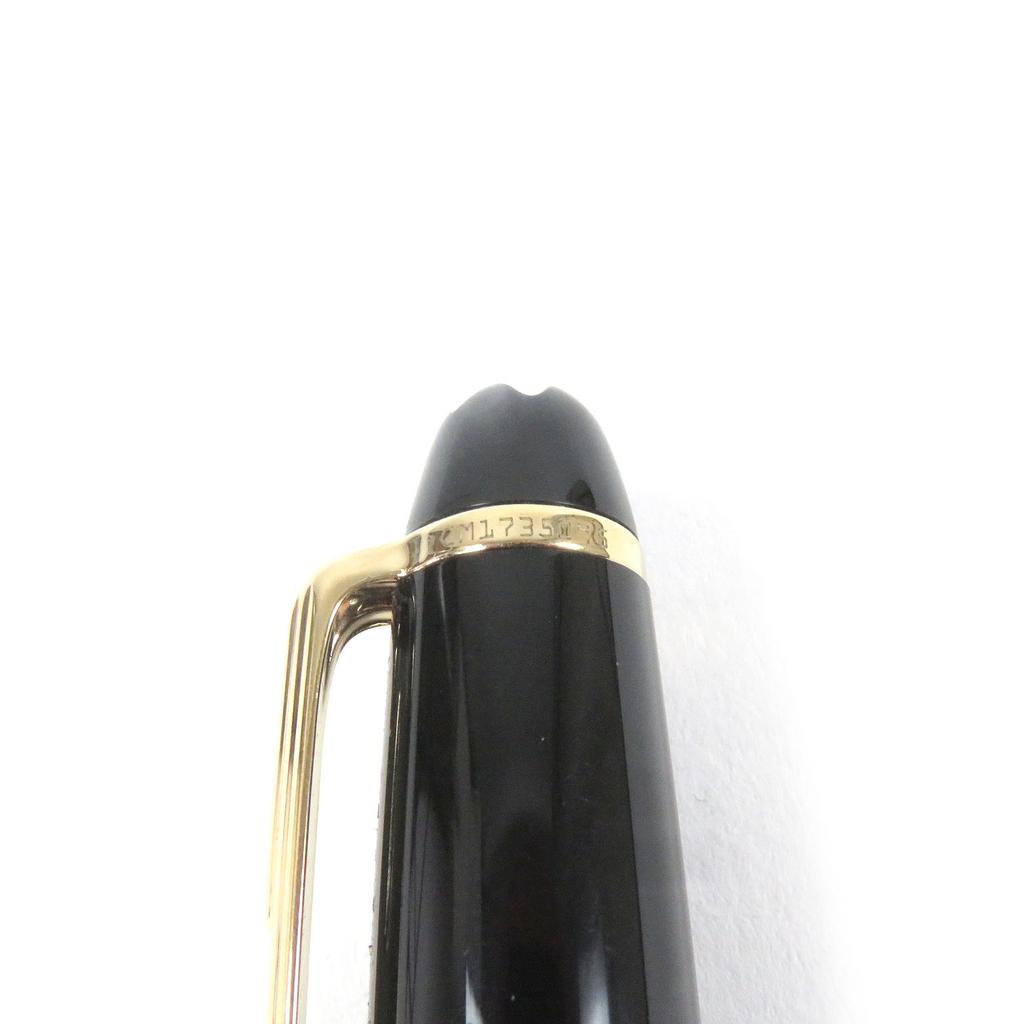 Great MONTBLANC Fountain Pen Meisterstck Classic Cap Type Black Gold 14K Mens Used