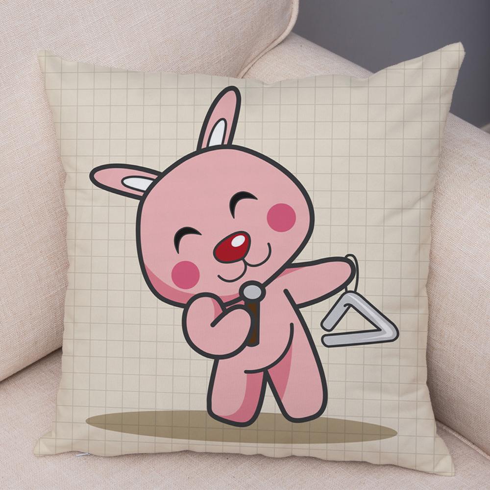 Cute Cartoon Animal Cushion Cover T Rex Dinosaur Unicorn Cat Dog Print Kids Room Decorative Pillow Case Home Gift
