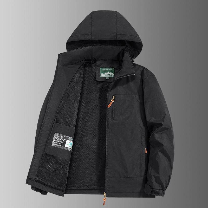Men's Hooded Windbreaker Jacket - Waterproof, Windproof, Spring/Autumn Motorcycle Workwear Trend (Style 8817)