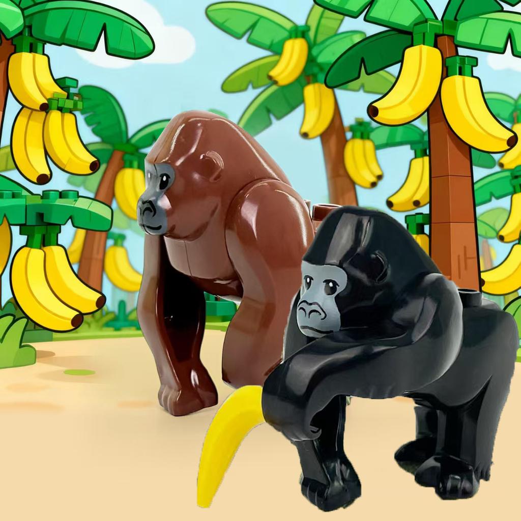 MOC Jungle Monkey & Gorilla Building Block Set with Banana
