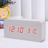 Wooden Clock Thermometer Electronic Clock Creative Wooden Student Alarm Clock Triangle Digital Clock