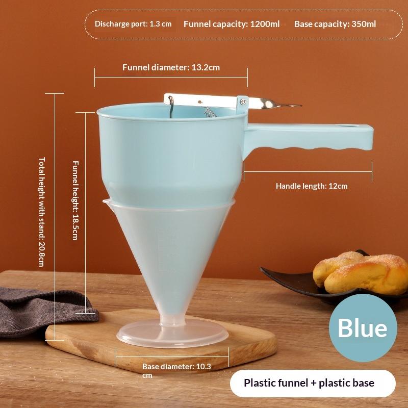 1200Ml Stainless Steel Funnel Dispenser With Rack Cupcake Pancake Batter Maker Octopus Fish Ball Home Kitchen Baking Goods Tools