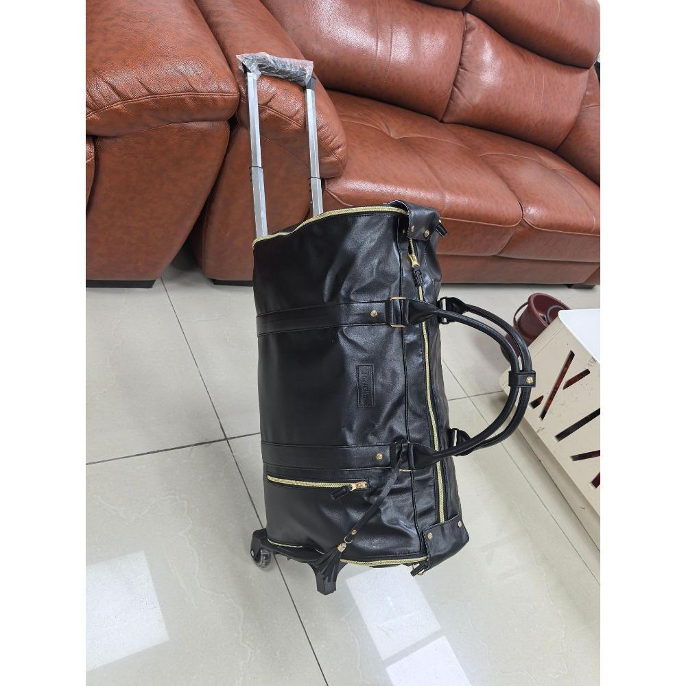 

Дорожная Удобная Ручная Сумка для Одежды Большая из ПУ Кожи Сумка на Колесиках Модная