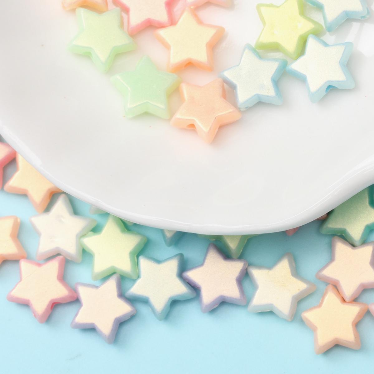 

20-100 шт. изготовление ювелирных изделий своими руками для сердца, цветка, звезды, макарон, матовые бусины 8# 20Pcs 13mm Star