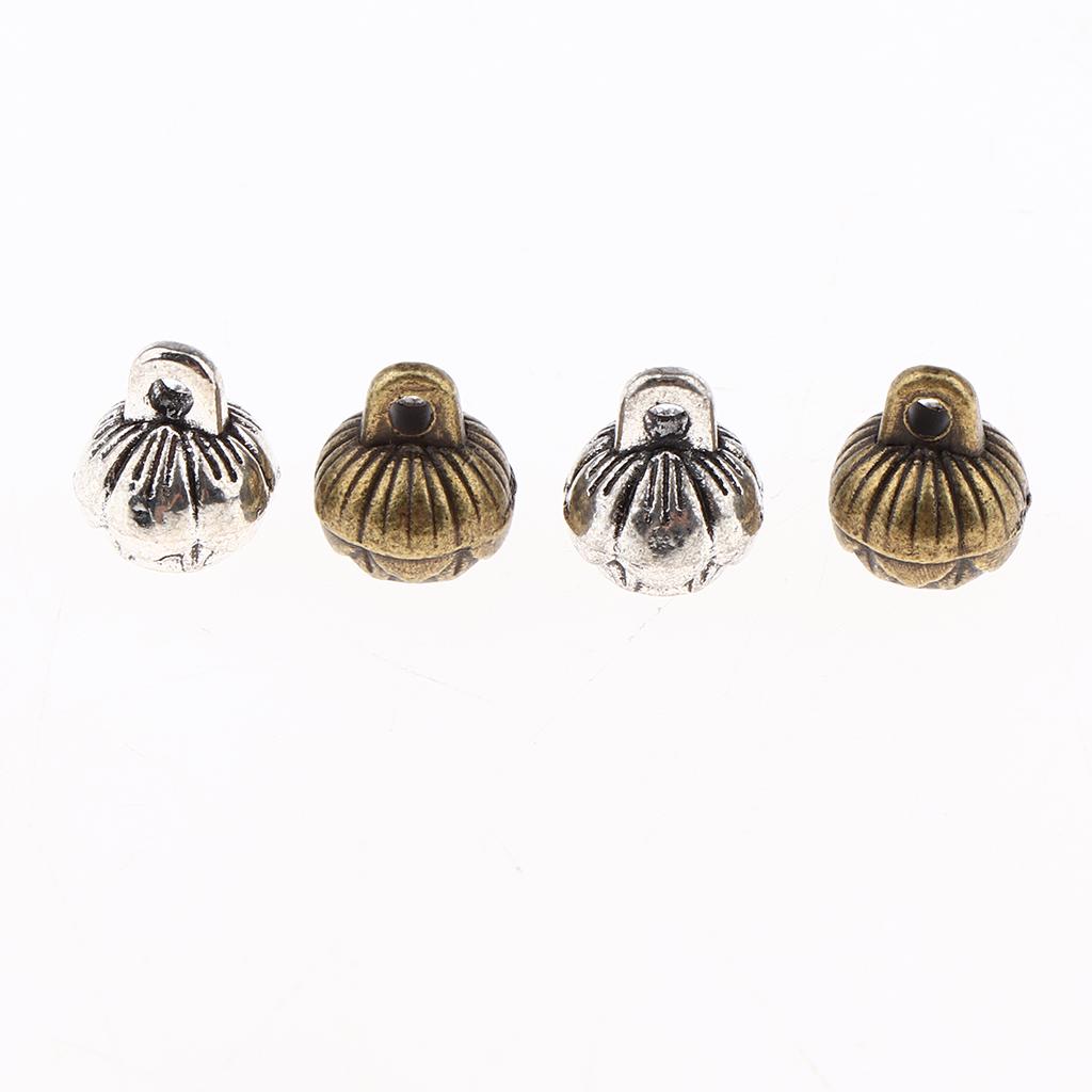 60Pcs Bronze and Silver Lotus Seed Charms Pendants Jewelry Making Findings