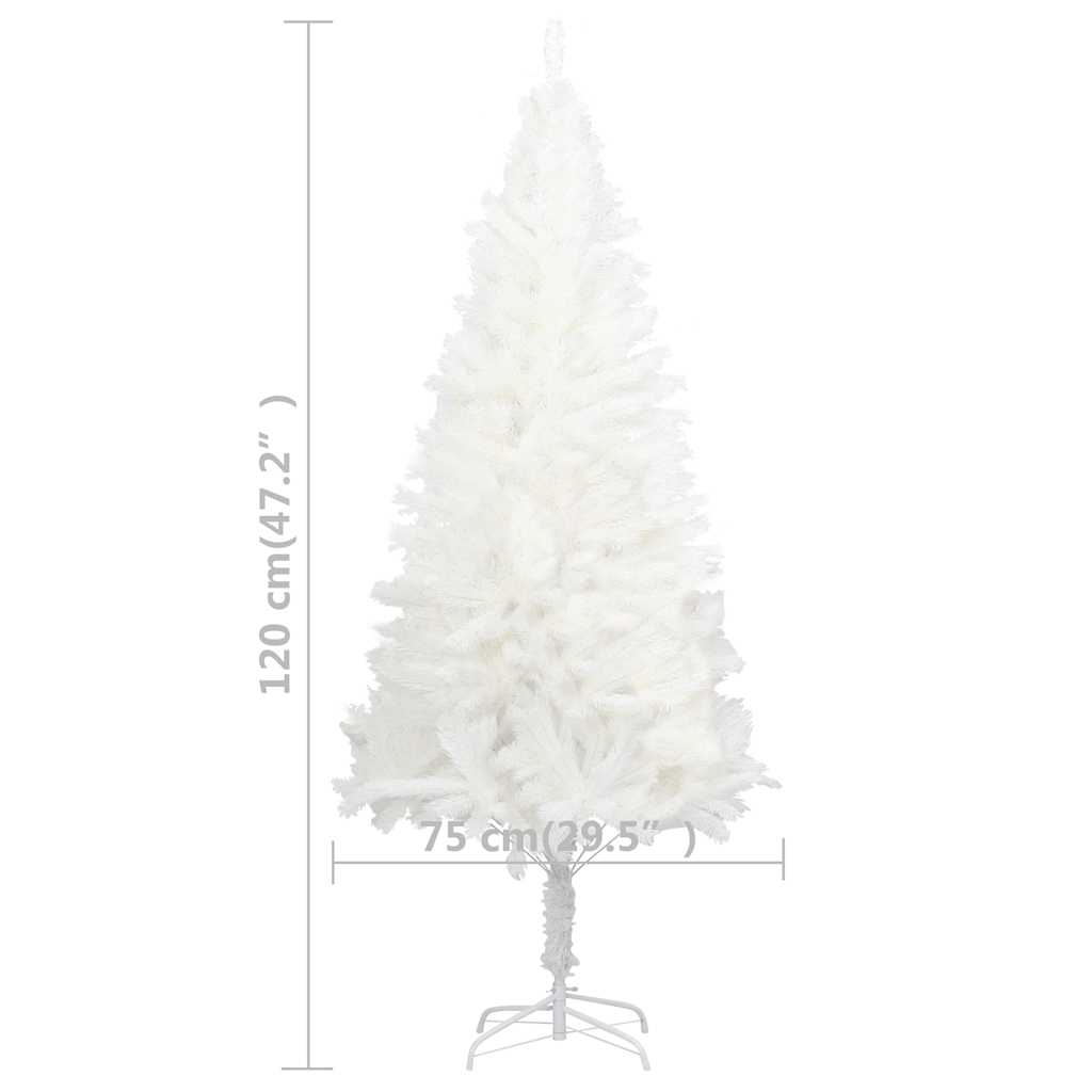 Artificial Christmas Tree with Lights & Ornaments White 120 Cm