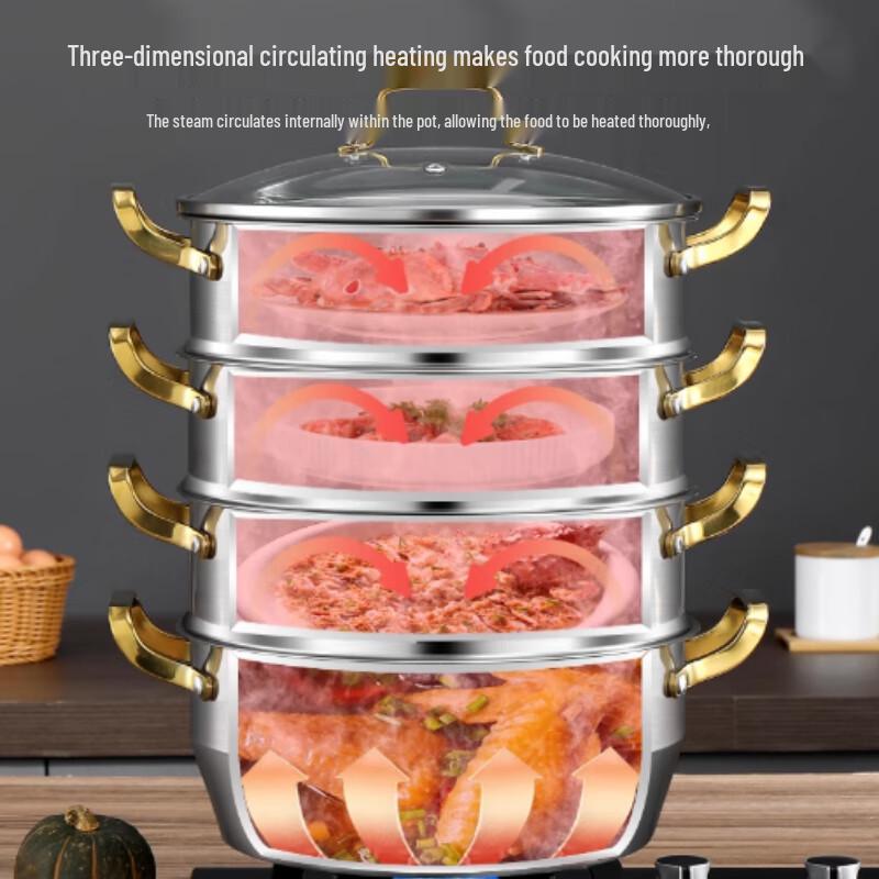 Pánev 30 cm 316 Nerezová ocel 2patrový parní hrnec