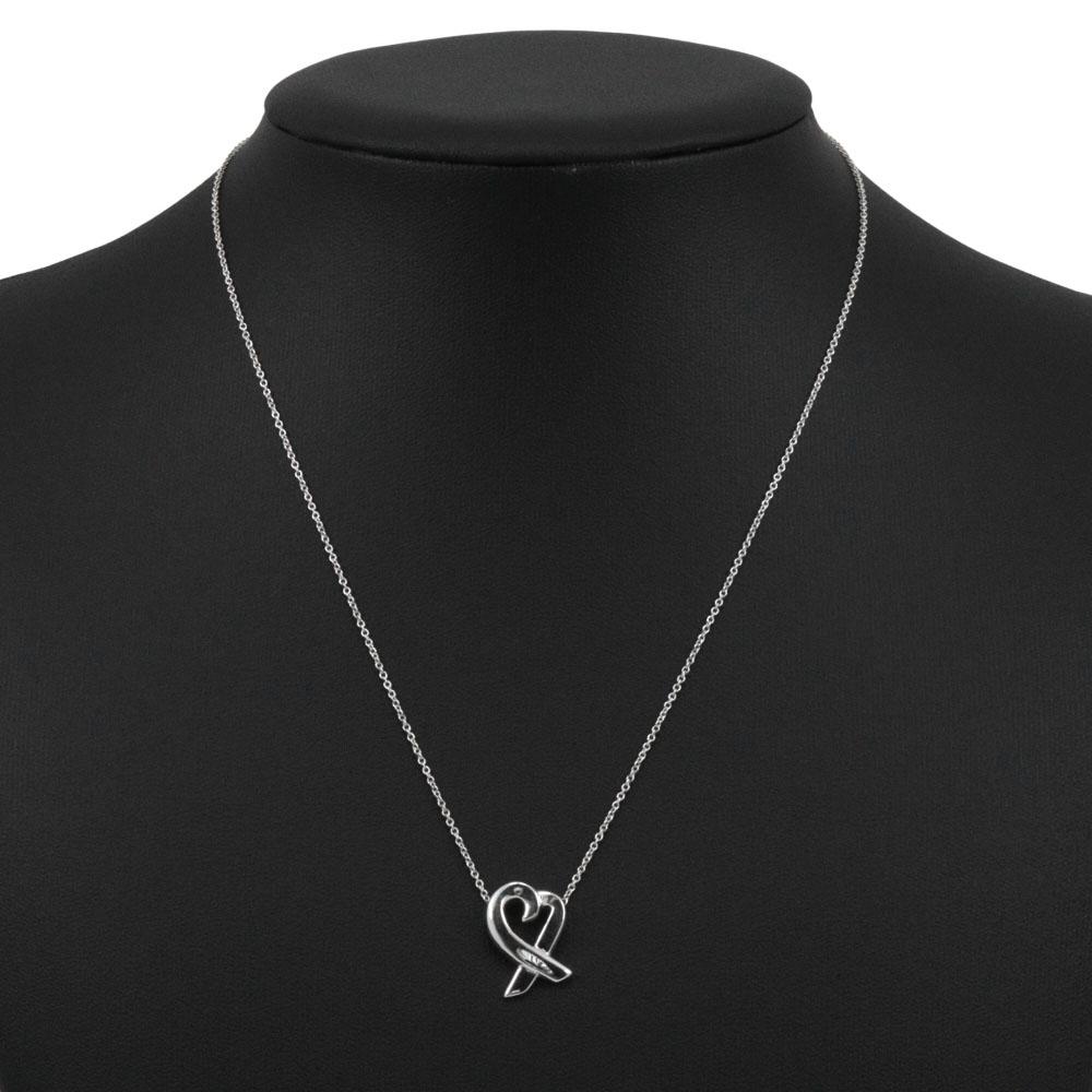 TIFFANY&Co. Loving heart Necklace Paloma Picasso Silver925 2.6g Women Used