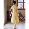 Luo Shibo Yellow Cheongsam Women's New Chinese-style Small Man 1011 New Improved Young Girl High Sense Test