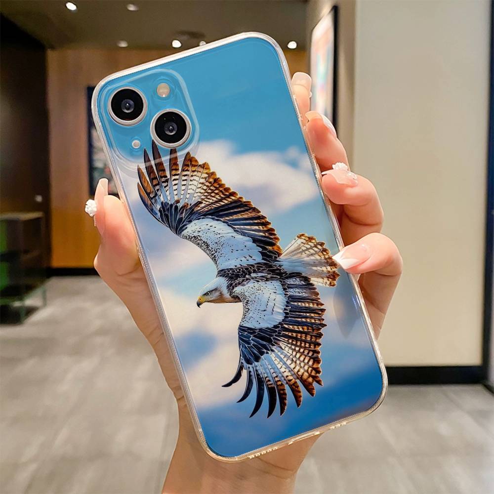 Eagle Cool Animal Phone Case For iPhone 17 16e 16 15 14 13 12 11mini Pro Max X XR XSMAX 8 7 Air Plus Soft Cover