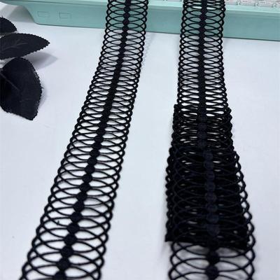 Black Guipure Lace, 2m X 4.5cm, Hollow Narrow Crocheted Polyester Lace Trim for Garment, Dress, Lingerie, Sewing & Crafting