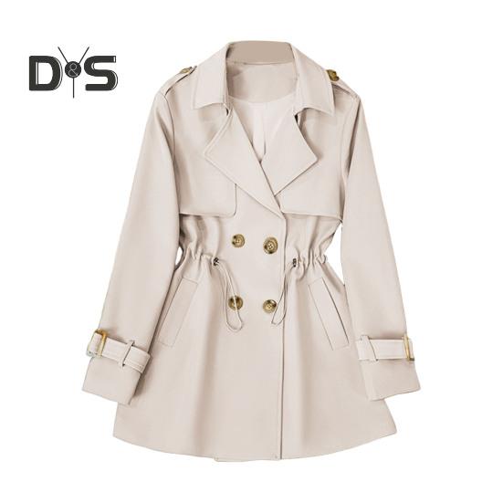 

Зимняя женская куртка с длинными рукавами, эластичным шнурком на талии, карманами, ветровка, двубортное пальто средней длины, ветрозащитное теплое пальто L белый