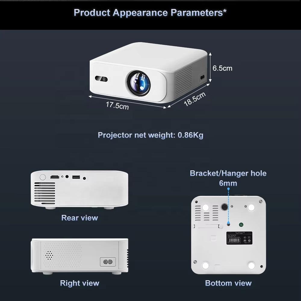 Portable 4K Android Pico 3D Ready Cinema Beamer Full HD 1080P Movie Phone Wireless Gaming Wifi Outdoor Digital Video Projector