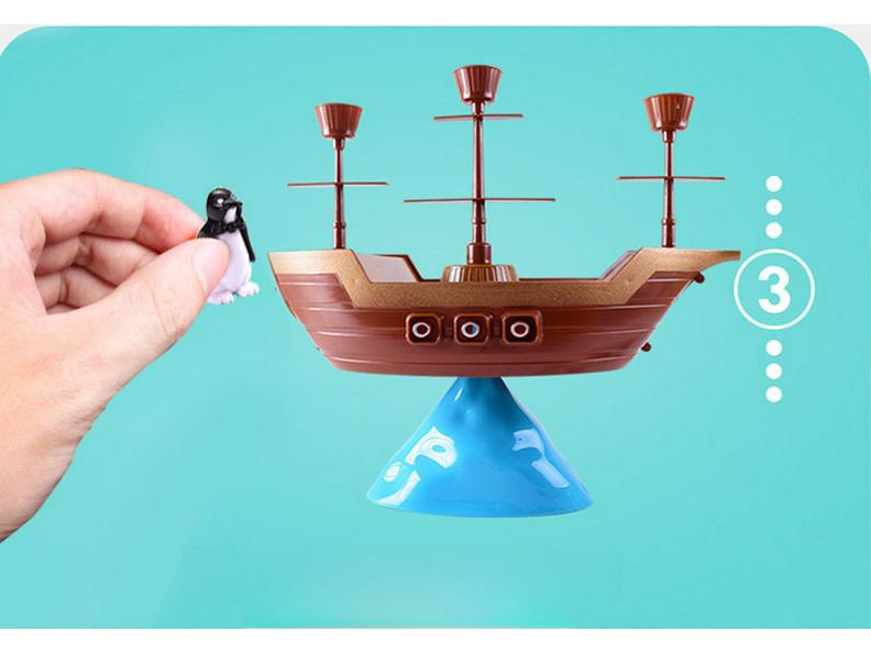 Penguin Pirate Ship Balance Game - Parent-Child Interactive Toy
