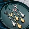 Reindeer-Themed 304 Stainless Steel Coffee and Dessert Mixing Spoon Gift Set In Cute Christmas Box