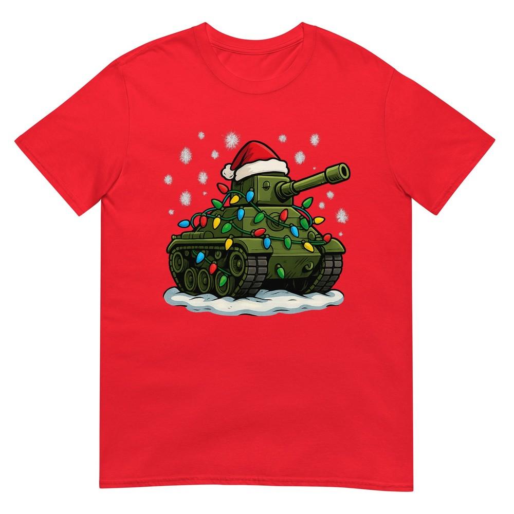 Christmas Lights Wrapped On Cute Kids Military Tank Lover TShirt S