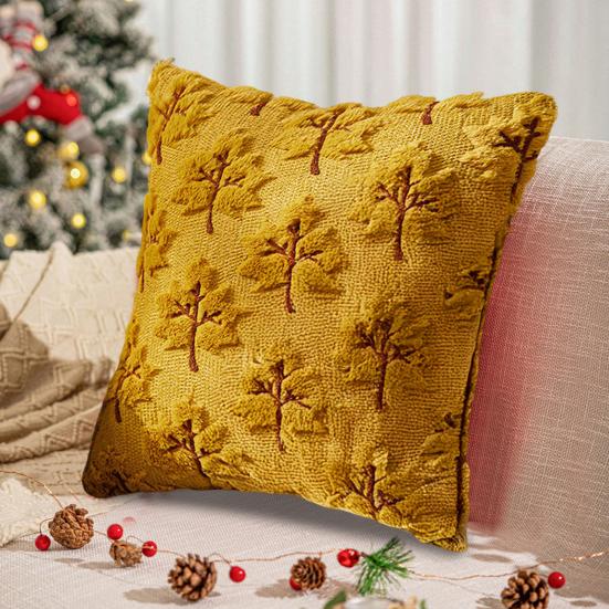 Față de pernă de toamnă de pluș din blană artificială cu artă 3D cu frunză de arțar, stil fermă boem, husă de pernă cu fermoar invizibil