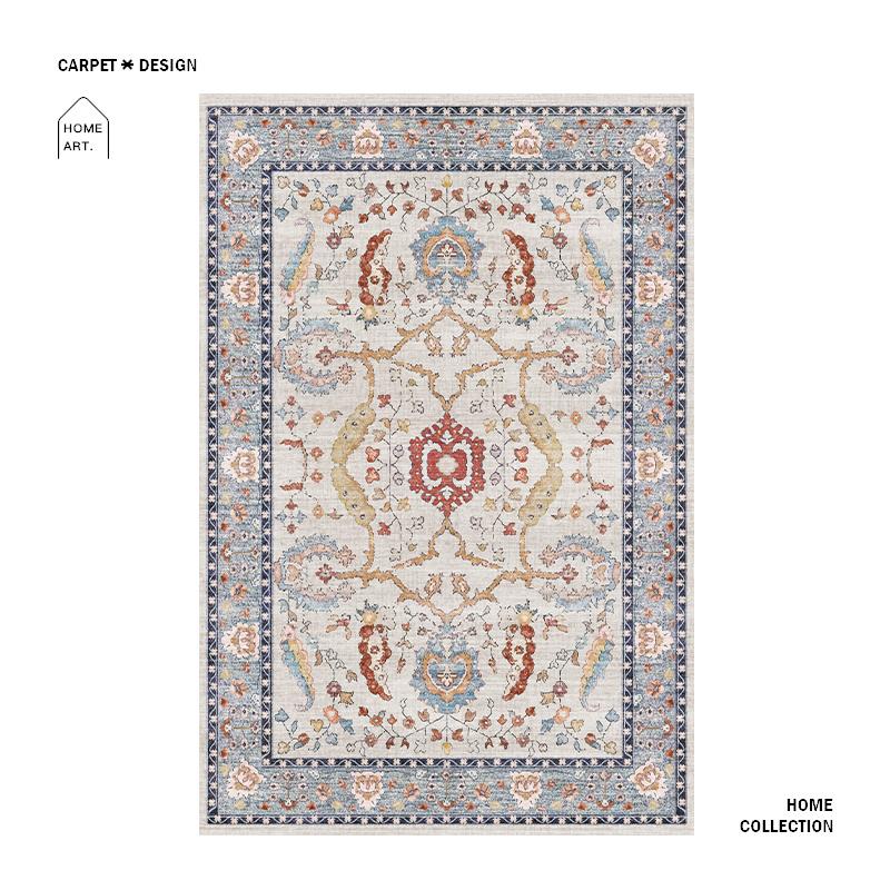 European Vintage Carpet Non-slip Ethnic Rugs for Living Room Bedroom Large Area Lounge Rug Home Decoration