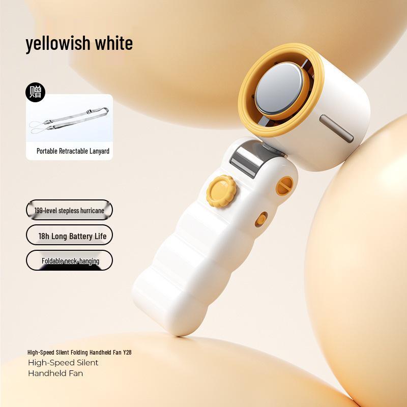 2026 High-Speed Handheld Fan with Digital Display, 199 Gears, Ice Pack Cooling, Turbine, Three-Fold Design & Lanyard.
