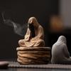 Zen Formless Buddha Ceramic Incense Burner: Sandalwood Home Decor Ornament, Chinese Style Tea Table Decoration.