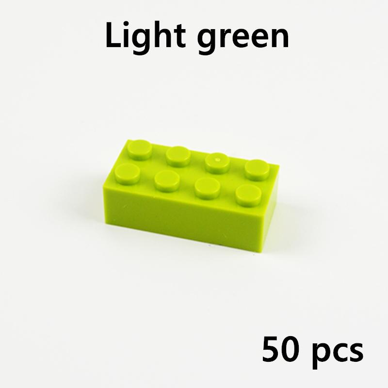 DIY Building Blocks 2X4 Dots Thick Bricks 50pcs 9 color Educational Creative Bulk Brick Compatible With 3001 Toys Classic Parts