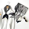 College Style With Silk Scarf Necklace, Long Beaded Silk Scarf, High-End Sense Jk With Silk Scarf Necklace, Belt Scarf.
