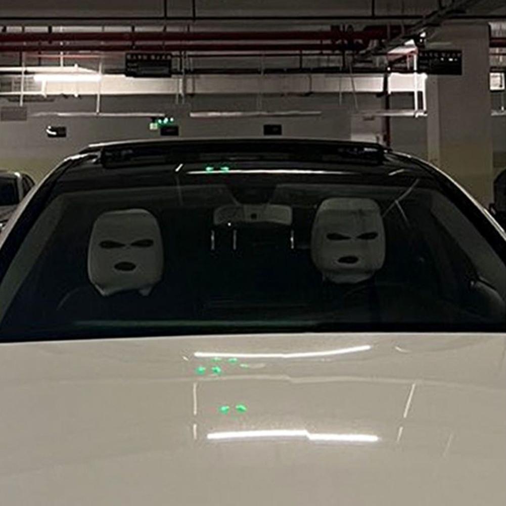 1/2PCS 3-hole Car Seat Headrest Full Face Cover Ski Mask Hat Anti Ash Protection For Car Interior Seats Funny Cover Decoration