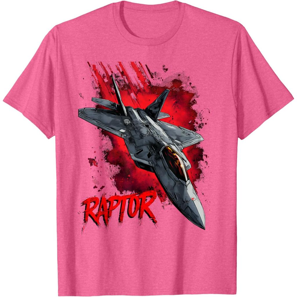 Fighter Jet Raptor Graphic T-Shirt Men S Casual Round Neck Cotton Short Sleeve