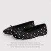 French FlatBottomed Bow OnePedal ShallowMouth Single Shoes Women'S Spring Round Head Evening Shoes Ladyshoes