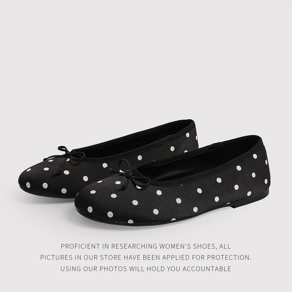 French FlatBottomed Bow OnePedal ShallowMouth Single Shoes Women'S Spring Round Head Evening Shoes Ladyshoes