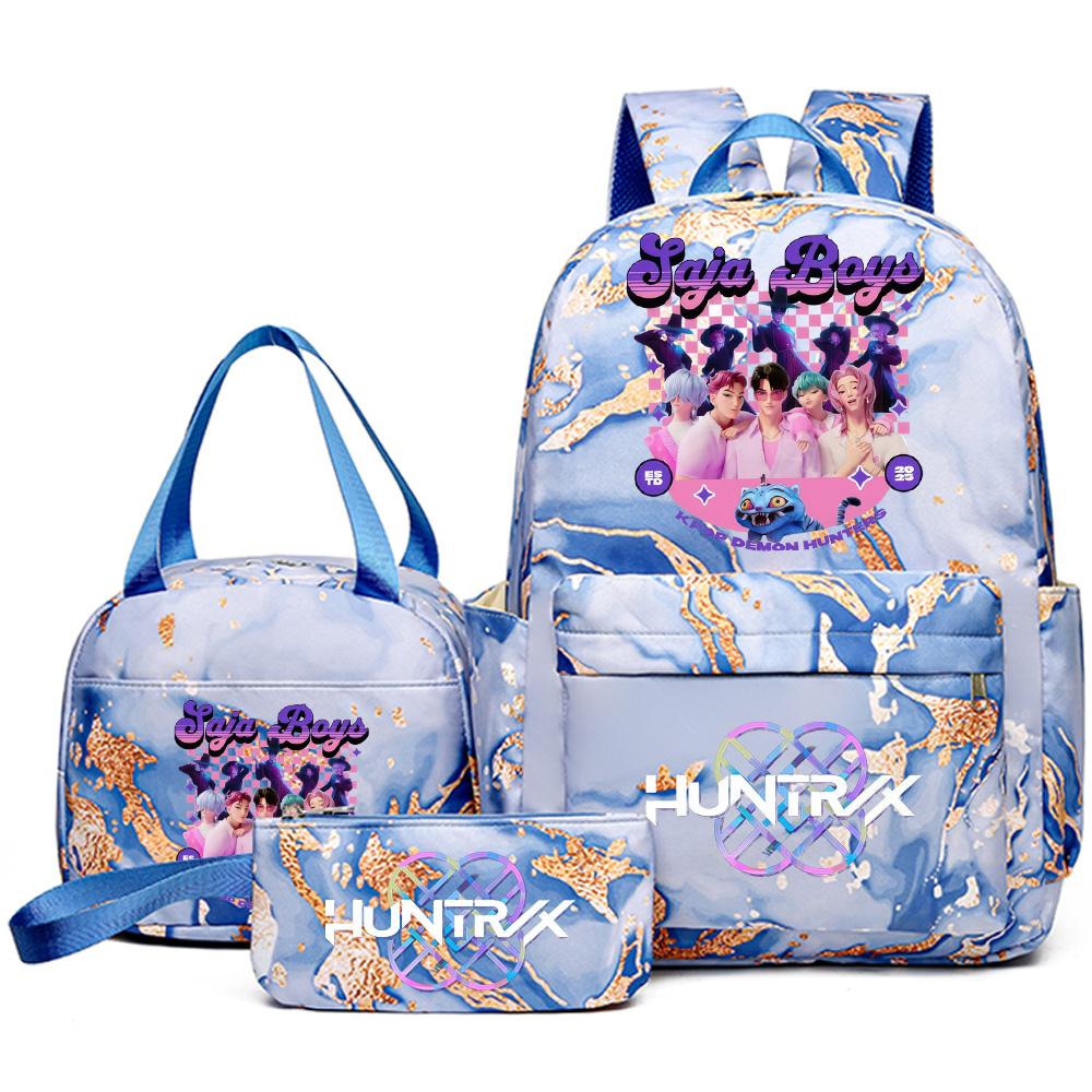 3 szt./zestaw Plecak z nadrukiem Anime Kpop z torebką i piórnikiem dla nastolatka, studenta, dziewczyny, chłopca, wodoodporna torba podróżna Mochila