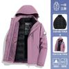 Men Women 3-in-1 Waterproof Windproof Hiking Jacket With Removable Fleece Liner Outdoor Travel Camping