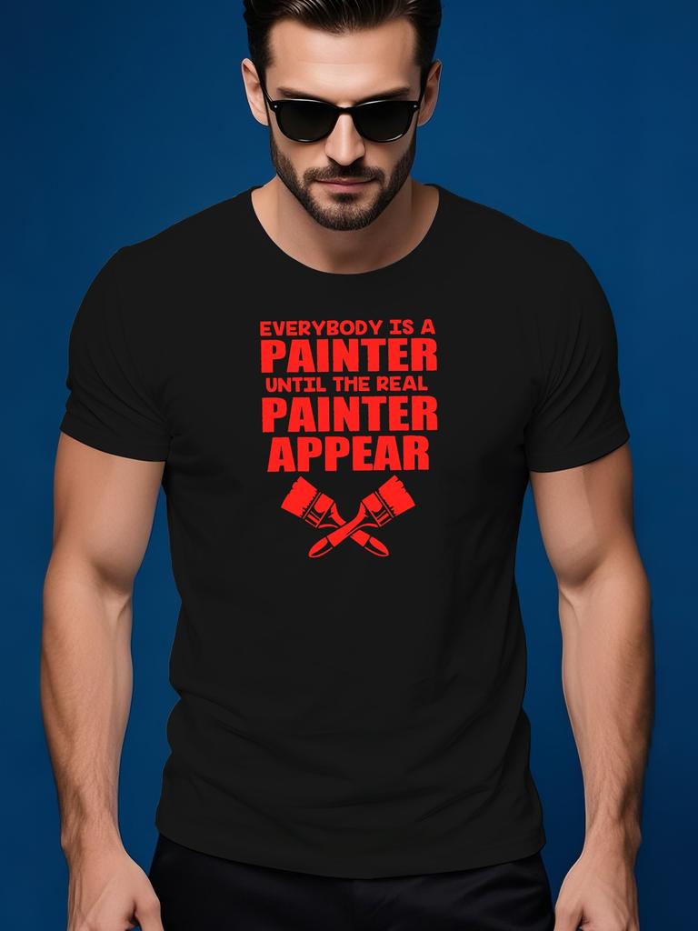 Summer Casual Short-Sleeve Tshirt with a Painter Graphic ...