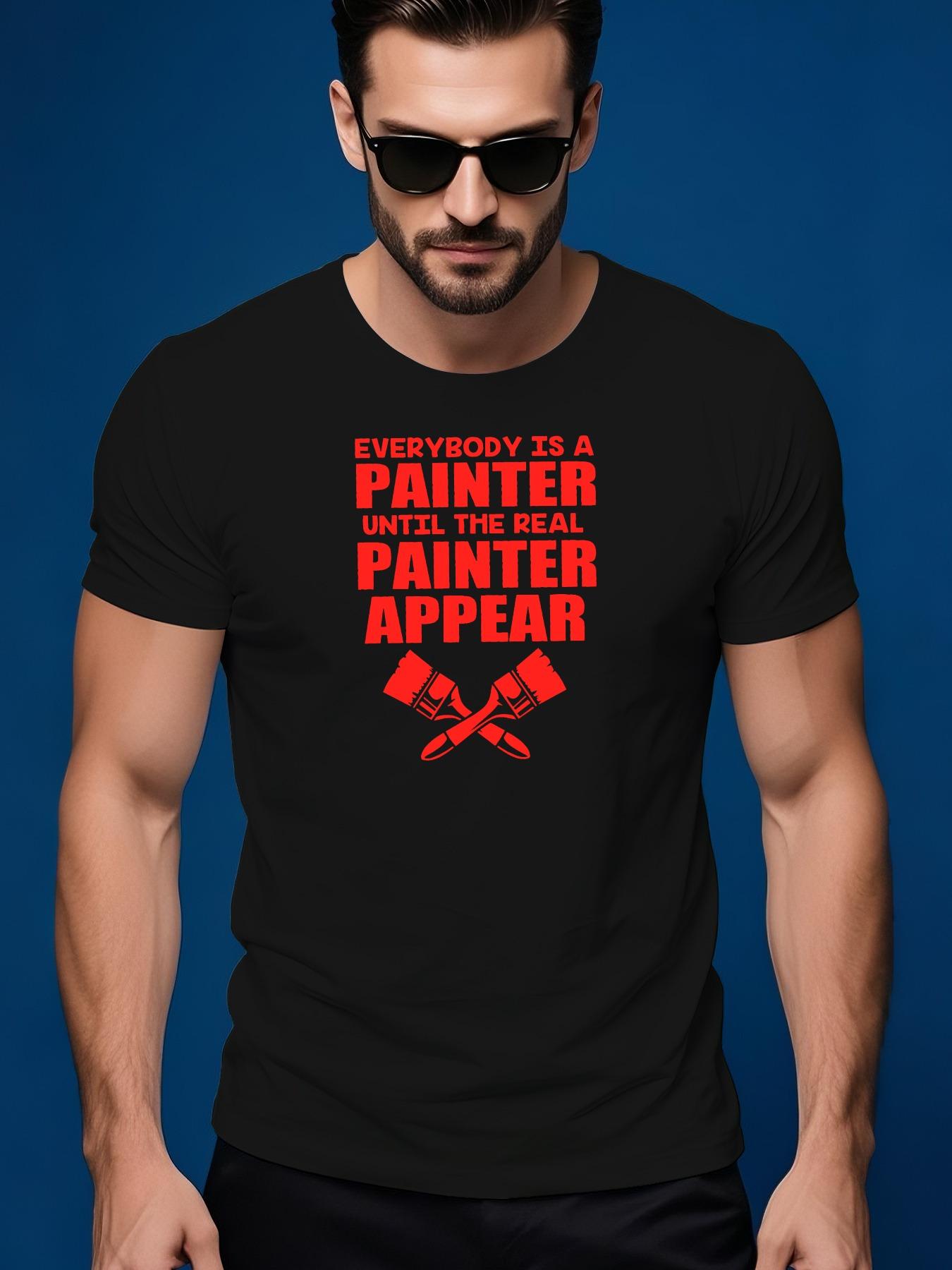 Summer Casual Short-Sleeve Tshirt with a Painter Graphic ... XXXL