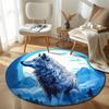 Boho Round Cat Multicolor Accent Rug, Non-Slip Floor Mat for Kids Room