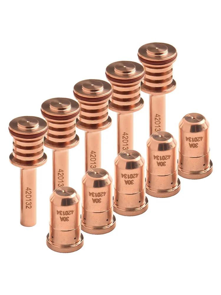 Superior Performance 420132 Electrode, 420134 Nozzle for PMX 30AIR Plasma Consumables, 5Pcs Electrode and 5Pcs Nozzle Pack